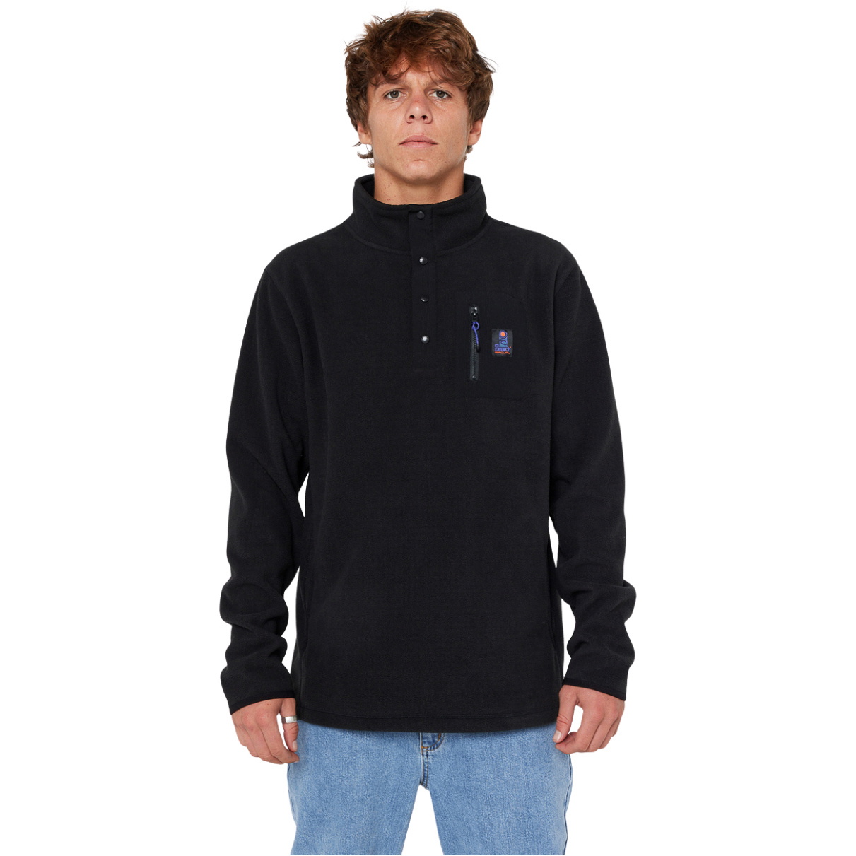 2025 Rip Curl Mens Search Polar Fleece Crew 05QMFL - Black